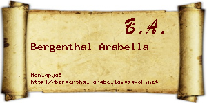 Bergenthal Arabella névjegykártya